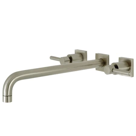 Kingston Brass KS6048DL Wall Mount Tub Faucet, Brushed Nickel KS6048DL